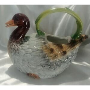 Ceramic Duck Pitcher By Neiman Marcus MADE IN ITALY GC
